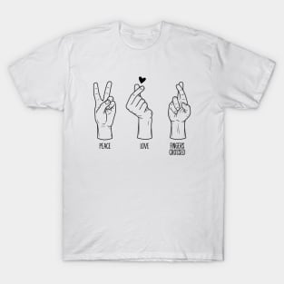 Peace Love Fingers Crossed T-Shirt